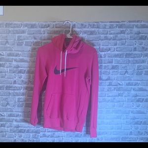 Pink Nike sweatshirt with a hood ! Sz Small